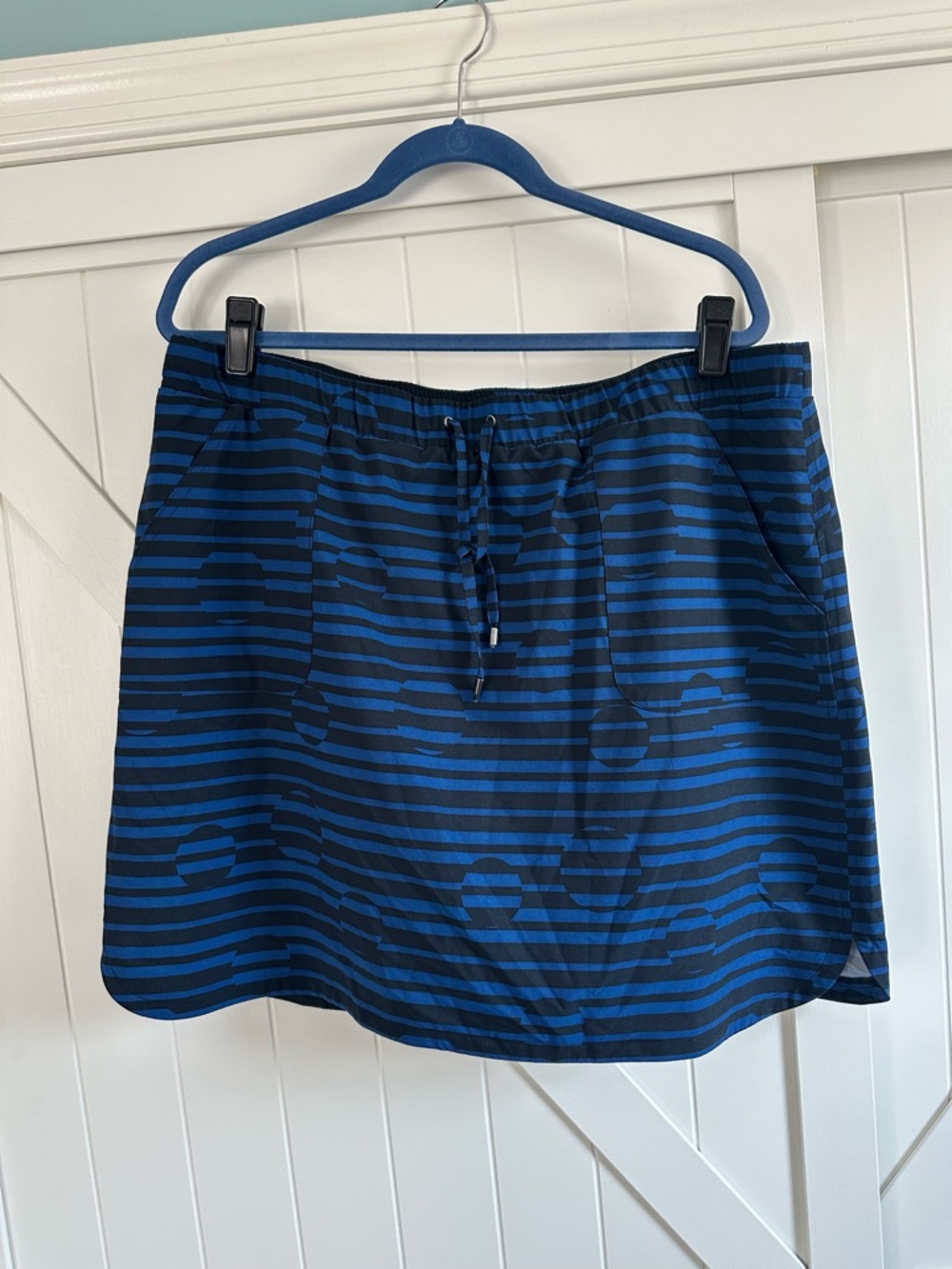 Chico’s Zenergy XL 16 Blue Black Athletic Skort Built-In Shorts Size 3 Pockets